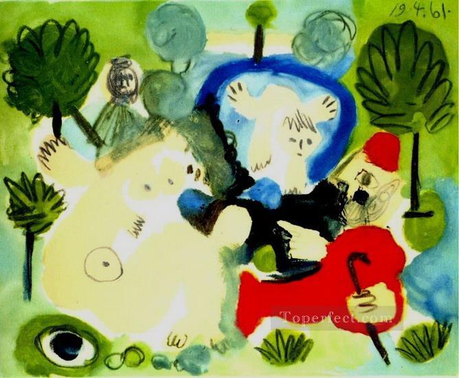 Le dejeuner sur l herbe Manet 1 1961 Cubism Oil Paintings